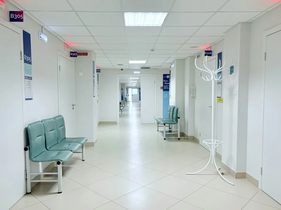 A quiet hospital corridor